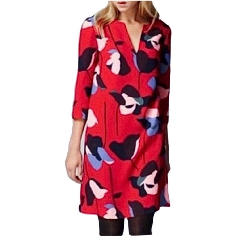 Gorgeous Boden red shift floral dress 4